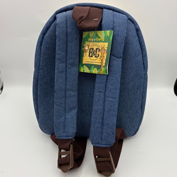 Denim Mini Backpack with Ride Along Plush Dog NWT - Picture 3 of 6